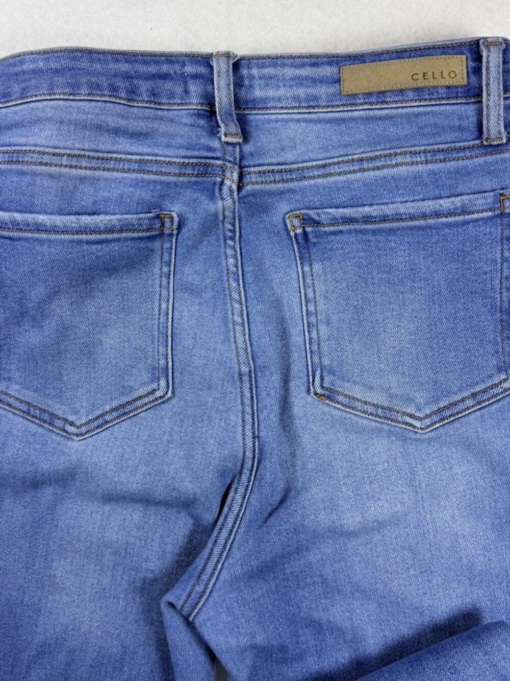 Cello Split Hem Flare Jeans Size 11 Y2K Stretch Distressed - Picture 9 of 12